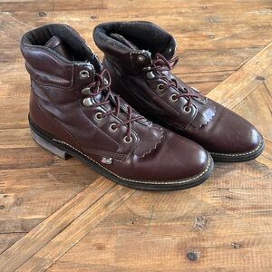 Vintage Lace Up Justin Boots